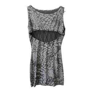 Gray Sleeveless Cutout Dress